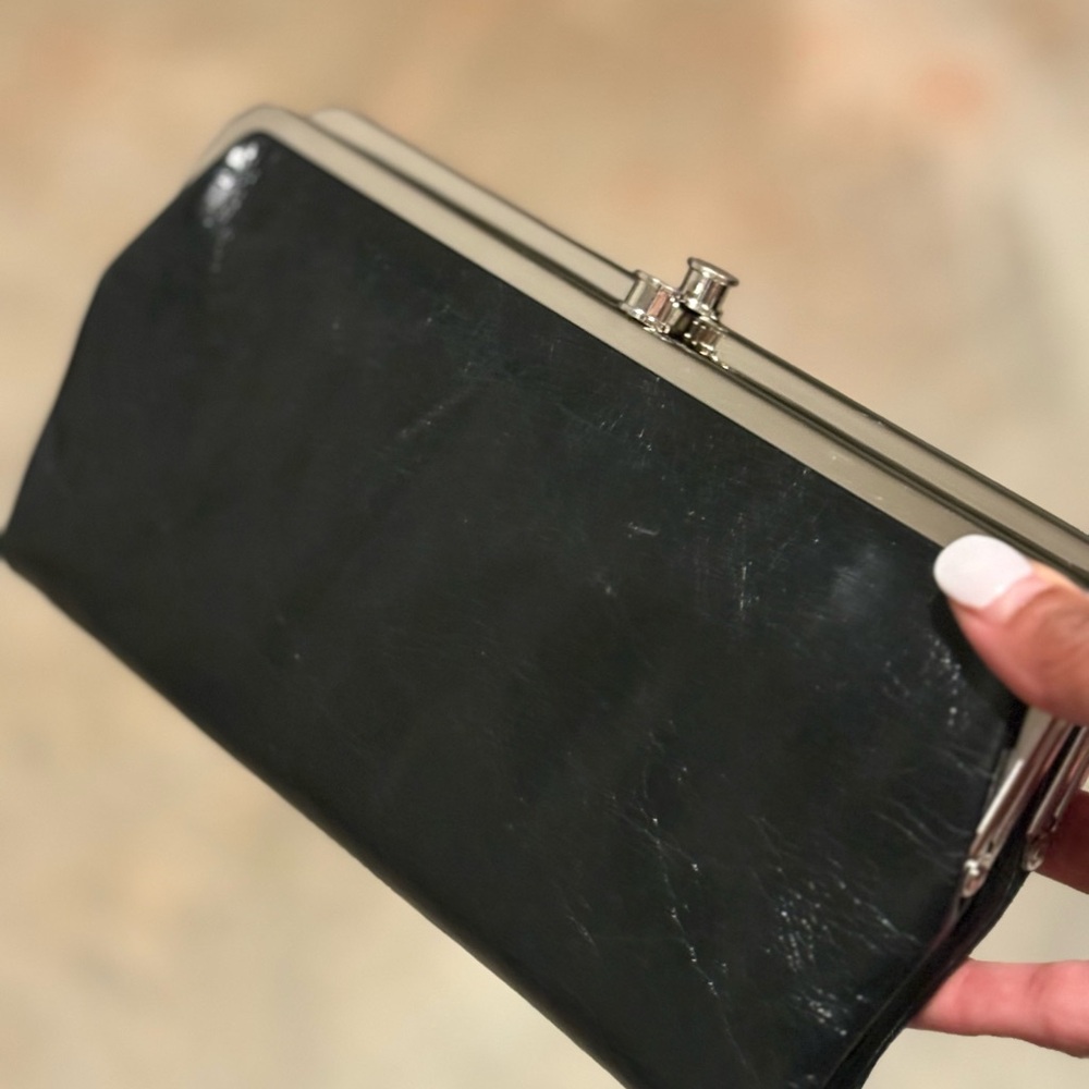 Black Patent Frame Clutch Handbag